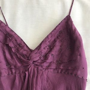 Vintage Max Studio Purple Beaded Silk Cami